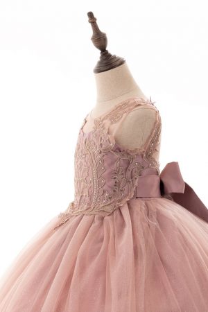 light mocha color dress with vintage gold color embroidery