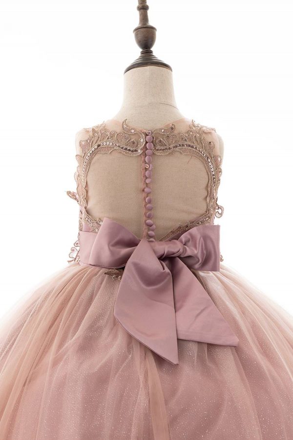 light mocha color dress with vintage gold color embroidery