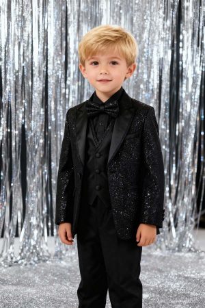 Alternative view of 2022SH-1 Black Glitter Boys suit