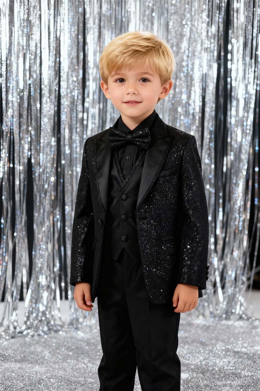 2022SH-1 Black Glitter Boys suit - Image 2