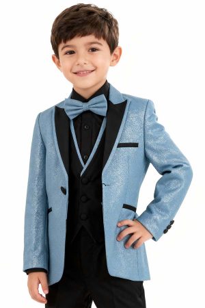 dusty blue glitter suit