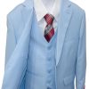baby blue suit for boys with a white shirt and a burgundy and grey plaid tie