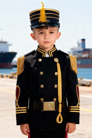 black and gold cadet suit for boys