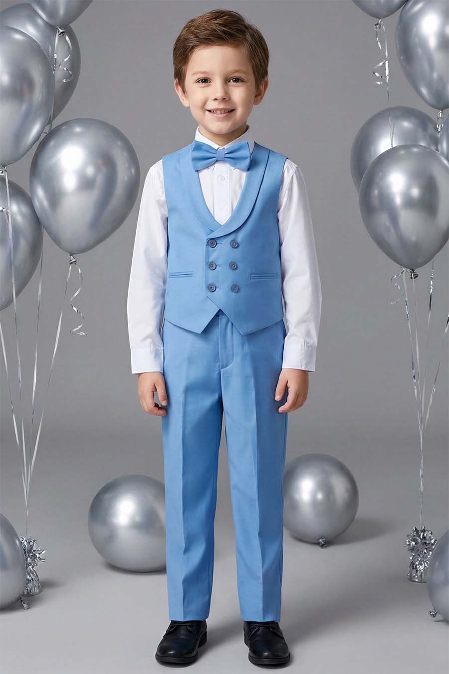 PRS-300-15E Boy's Soft Cerulean Blue Suit - Image 7